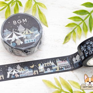 1 roll | 15mm | BGM | Aurora Foil Washi Tape | Midnight Theme Park