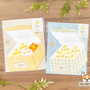 8 hojas (Sobres NO incluidos) / Furukawashiko / PIYORIN en caja de regalo Die Cut Mini Letter Set / Varios Piyorin - Fluffy Piyorin