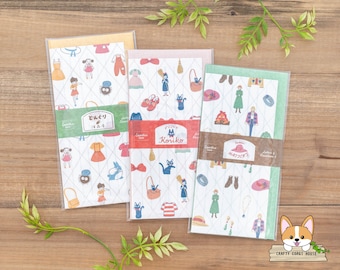 4 folhas 2 envelopes | Movic x Ghibli | Conjunto de letras verticais IPPITSUSEN | Meu vizinho Totoro - Serviço de entregas da Kiki - O castelo animado de Howl