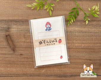 30 feuilles 5 enveloppes | Furukawashiko | Mini jeu de lettres SOEBUMI-SEN Spring Limited | Panda aux fraises