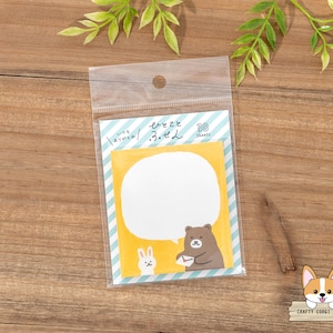 30 folhas | Furukawashiko | Bloco de notas pegajoso das notas de HIKOKOTO | Carta Coelho e Urso