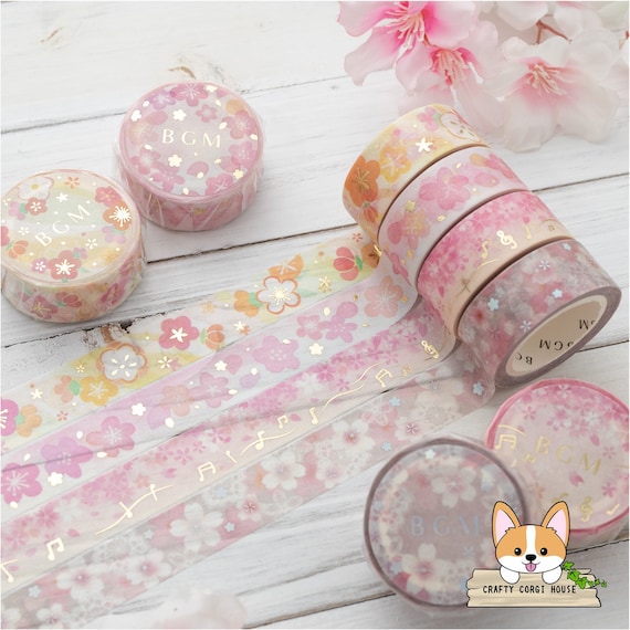 1 Or 2 Or 4 Pc Set 15mm Bgm Sakura Washi Tape Roll Or Etsy Australia