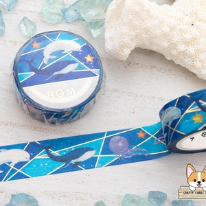 1 rol | 15 mm | Achtergrondmuziek | Tegelkunst goudfolie washitape | Maritiem