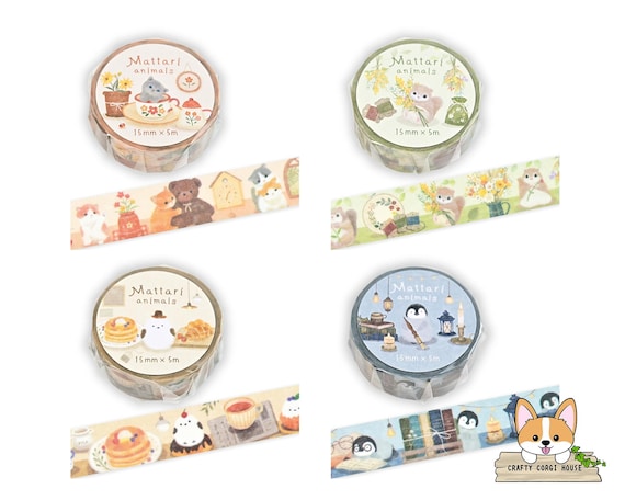 1 Roll | NB | MATTARI (relaxed) Animals Day Washi Tape | Cat