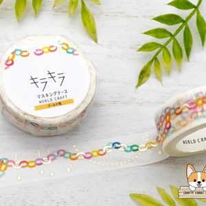 1 Rolle | 15mm | Welthandwerk | Dekoration KIRAKIRA Foil Washi Tape | Wimpelkette - Papiergirlande Paper Garland