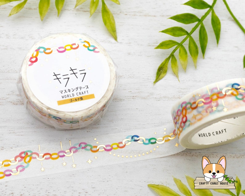 1 Rolle | 15mm | Welthandwerk | Dekoration KIRAKIRA Foil Washi Tape | Wimpelkette - Papiergirlande Paper Garland