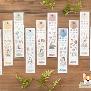 6 sheets | Mind Wave | FELICE Stickers | Pink Flower Yellow Flower Grass Dreamy Journey Antique Stationery Coffee Interior Universe