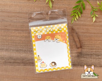 30 hojas / Furukawashiko / HIKOKOTO Sticky Notes Memo Pad / Shiba Inu y Cake