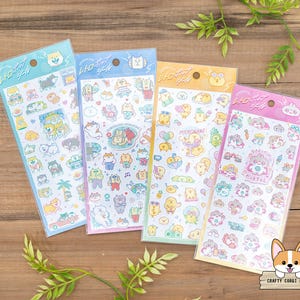 1 sheet | Mind Wave | RETRO POP Character Stickers | Dog - Cat - Chick - Rabbit