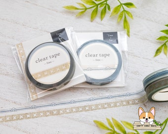 1 roll | 7mm | Mind Wave | Clear Matte PET Tape | Line Parallel - Line Box