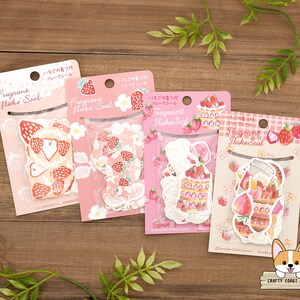 36 pc / Art Print Japan / Ichigo Deco & Strawberry Party Profumato Adesivi fustellati / Fragolina di bosco - Pizzo - Torta - Semifreddo