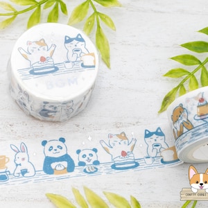 1 roll | 20mm | BGM | Animal Silver Foil Washi Tape | Meal Gathering