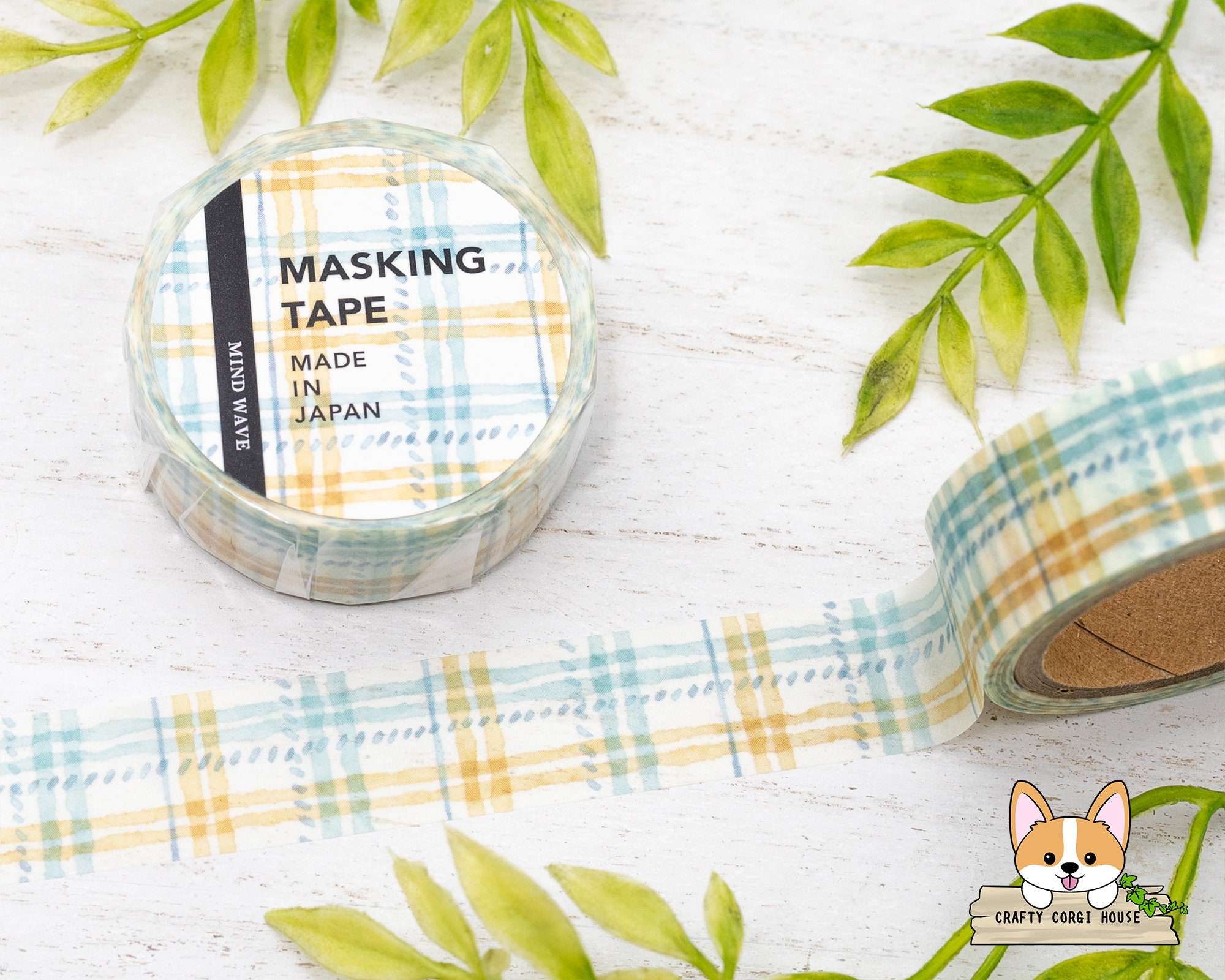 1 Roll | 15mm | Mind Wave | PATTERN CHECK Washi Tapes | Tattersall ...