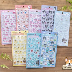 1 Sheet | Sun-star X Sanrio | BONBON DROP 1 Glitter 3D Gel Sticker