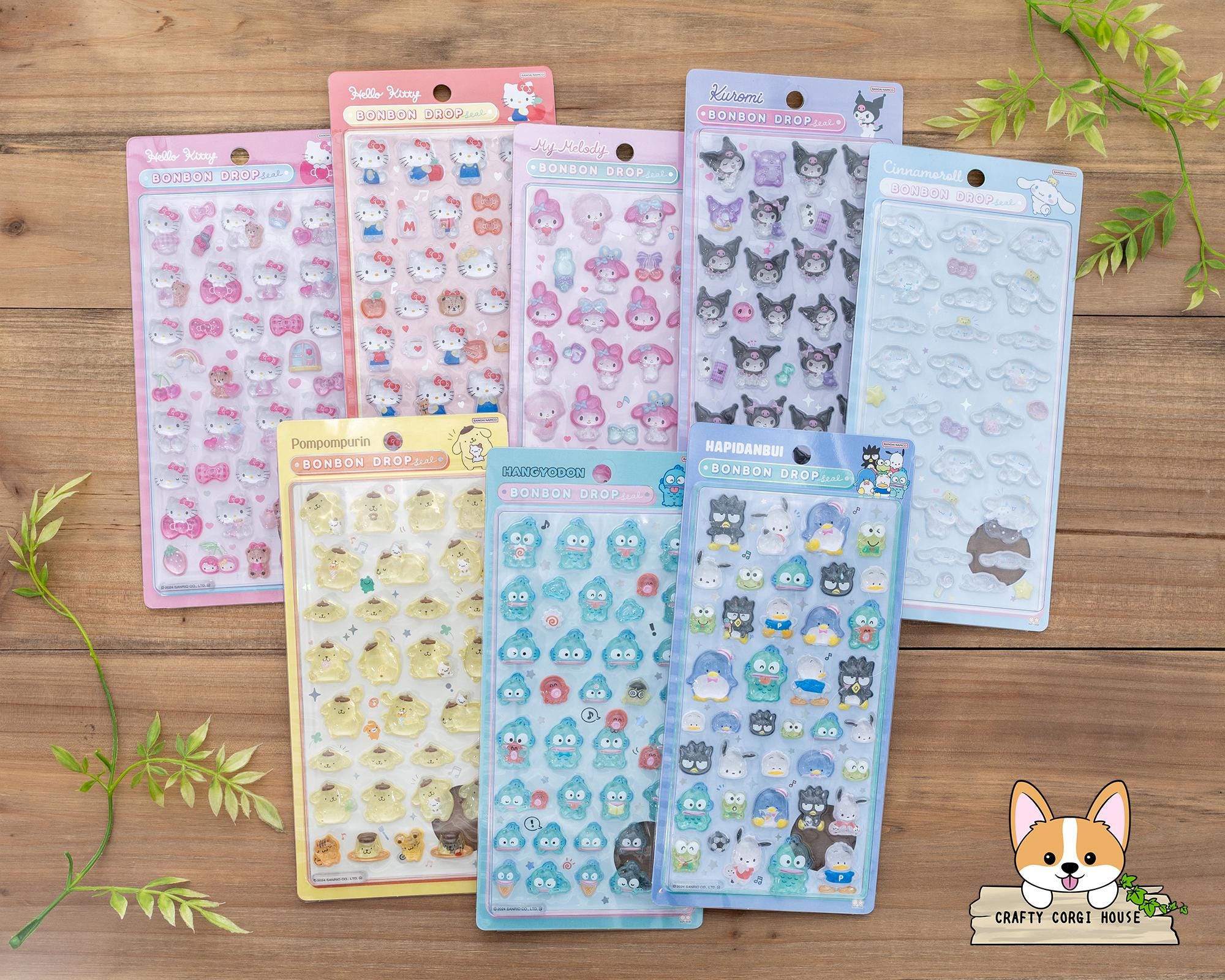 1 Sheet | Sun-star X Sanrio | BONBON DROP 1 Glitter 3D Gel Sticker