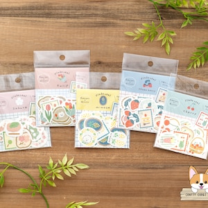 20 pz / Furukawashiko / Adesivi fustellati Washi Spring Limited / Sakura - Tulipano - Mimosa - Fragola - Ciliegia