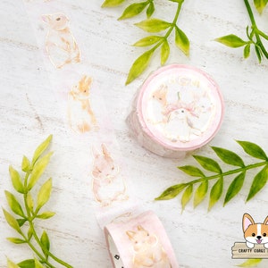 1 Rolle | 20mm | BGM | Hase Goldfolie Washi Tape | Flauschiges Kaninchen