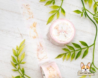 1 roll | 20mm | BGM | Bunny Gold Foil Washi Tape | Fluffy Rabbit