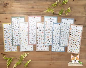 1 Bogen | Gedankenwelle | COSY Washi Aufkleber | Tier - Lager - Stern - Blume - Mensch - Entspannung - Leben - Cafe - Süßes