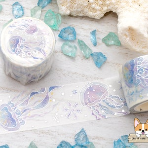 1 pc set | 30mm | BGM | WINTER LIMITED Edition Silver Foil Washi Tape | Snow Jellyfish