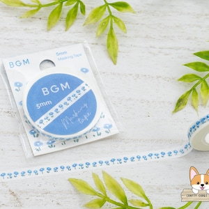 1 roll | 5mm | BGM | Flower Washi Tape | Small Blue Flowers