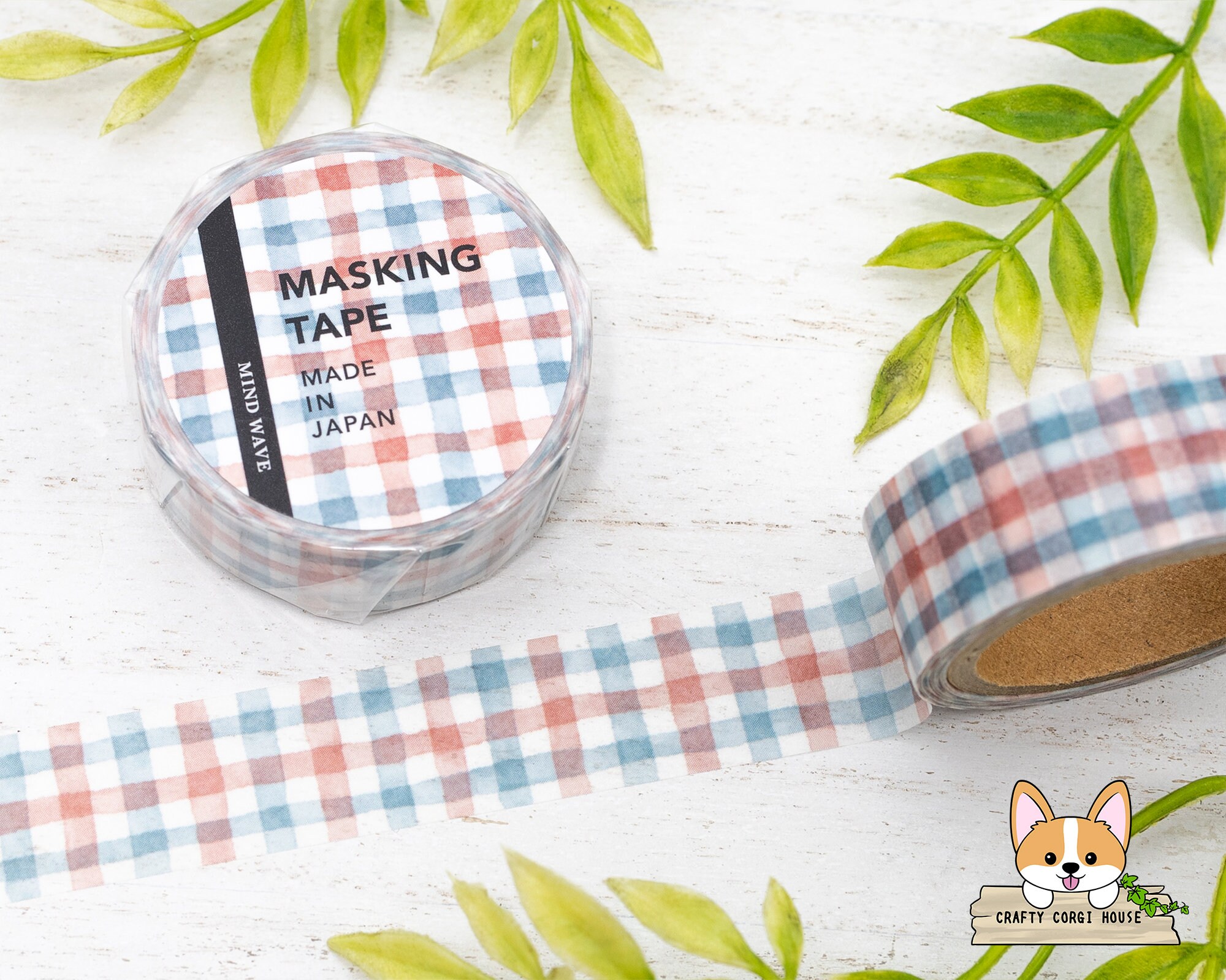 1 Roll | 15mm | Mind Wave | PATTERN CHECK Washi Tapes | Tattersall ...