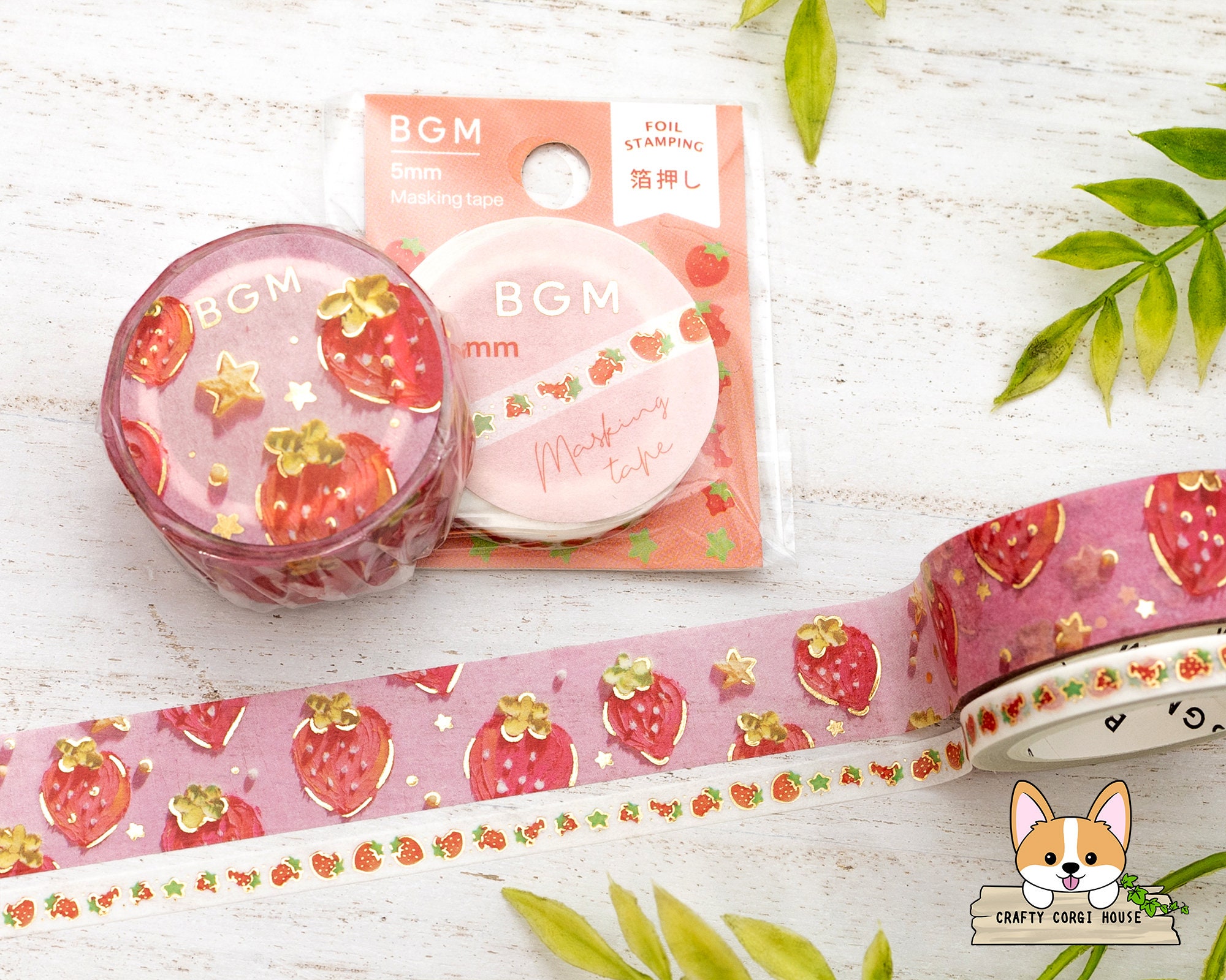 Thin Washi Tape, Slim, Leaf Washi Tape, 8mmx10m, Heart, Feet, Grass,  Scenery Washi Tape, Masking Tape, Pastel, Gift Wrap Tape, Nature Themes 