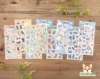 1 sheet | NB | ZOOm in Animals Washi Stickers | Meerkat - Red Panda - Koala - Capybara - Beaver - Seal - Sea Otter - Otter