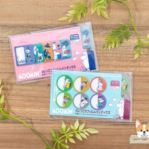 25 sheets | World Craft x Moomin | Film Sticky Index Tabs Page Flags | Square - Circle