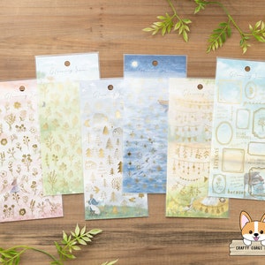 1 vel | Mindwave | GLANZENDE SCNE goudfolie doorzichtige stickers | Tuin - Weide - Bos - Sprankelend - Slinger - Lijst