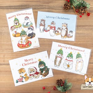 1 foglio / Attivo / Cartoline di Natale Kigurumi Gatto / Snow Tube - Renna - Natale - Albero