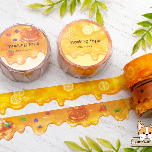 1 or 2 pc set | 18mm | Mind Wave | Die Cut Washi Tape | Honey - Maple Syrup