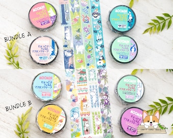 1 roll | World Craft x Moomin | Vertical Clear PET Tape | Woods - Garden - Grass - Going - Flower (Light Green - Blue - Clear - Purple)