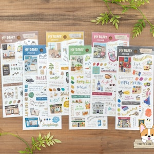 1 folha | Mind Wave | Adesivos Washi em folha de ouro MY DIARY | Café - Papelaria - Relaxamento - Culinária - Viagem - Arte