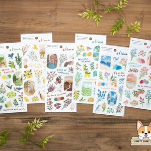 1 Bogen | Gedankenwelle | Ölpastell CLIMA Transparentpapier Aufkleber | Pfad - Brise - Nostalgie - Insel - Tagsüber - Nachmittags