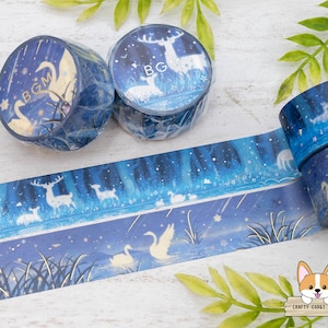 1 roll | 20mm | BGM | Dreamy Landscape Foil Washi Tape | Glowing Forest - Sleeping Forest
