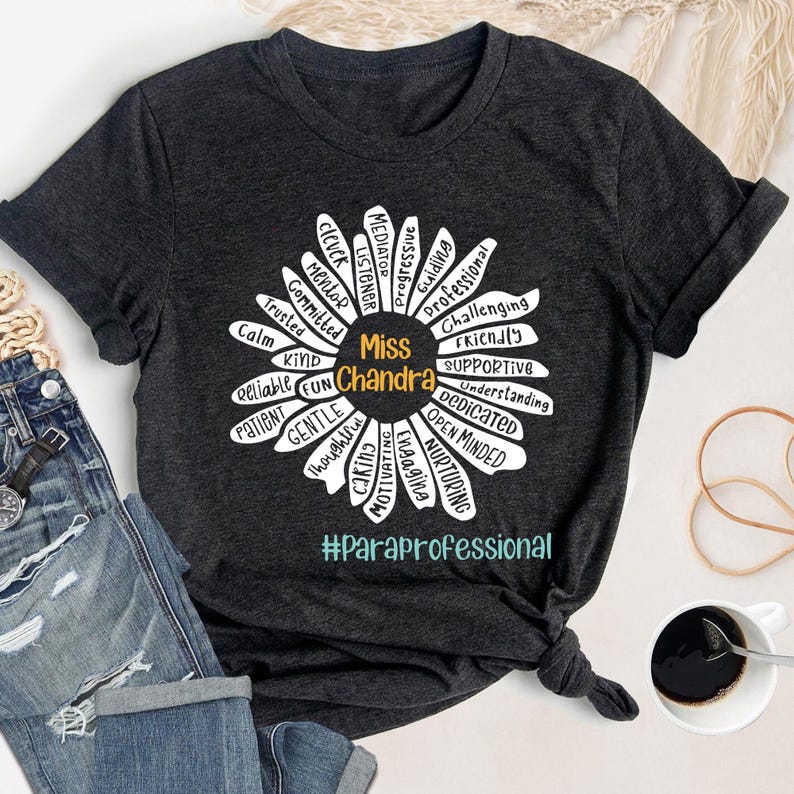 Personalized Para Name Shirt, Cute Paraprofessional Tee, Para Teacher T Shirt, Para Life Gift for Para, Paraprofessional Shirt, Para Gifts image 2