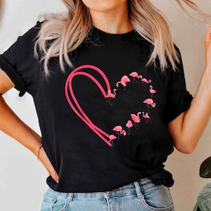 Flamingo Valentines Day T-Shirt, Flamingo Lover T-Shirt, Cute Valentine Heart Shirt, Flamingo Lovers Tee, Cute Flamingo Shirt, Flamingo Gift
