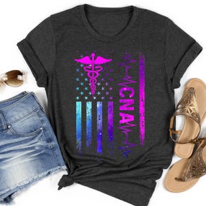US Flag Cute CNA Shirt, Certified Nursing Assistant T-Shirt, CNA T-Shirt, Certified Nursing Assistant Shirt, Cna Gift, Nurse Shirt for Nurse
