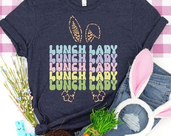 Easter Lunch Lady Leopard Bunny Shirt, Easter Lunch Lady Shirt, Lunch Squad, Funny Lunch Lady Bunny Shirt, Lunch Lady Gifts