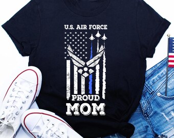 Maglietta "Mamma orgogliosa" dell'aeronautica militare statunitense, magliette per la famiglia orgogliosa dell'aeronautica militare, magliette personalizzate per la famiglia dell'aeronautica militare, mamma dell'aeronautica militare, papà dell'aeronautica militare, sorella dell'aeronautica militare