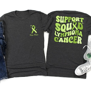 Support Squad Lymphoma Cancer Shirt, Green Ribbon Awareness Tee, Cancer Support Team T‑Shirt, Her Fight Is Our Fight Squad Tee, Family Gift