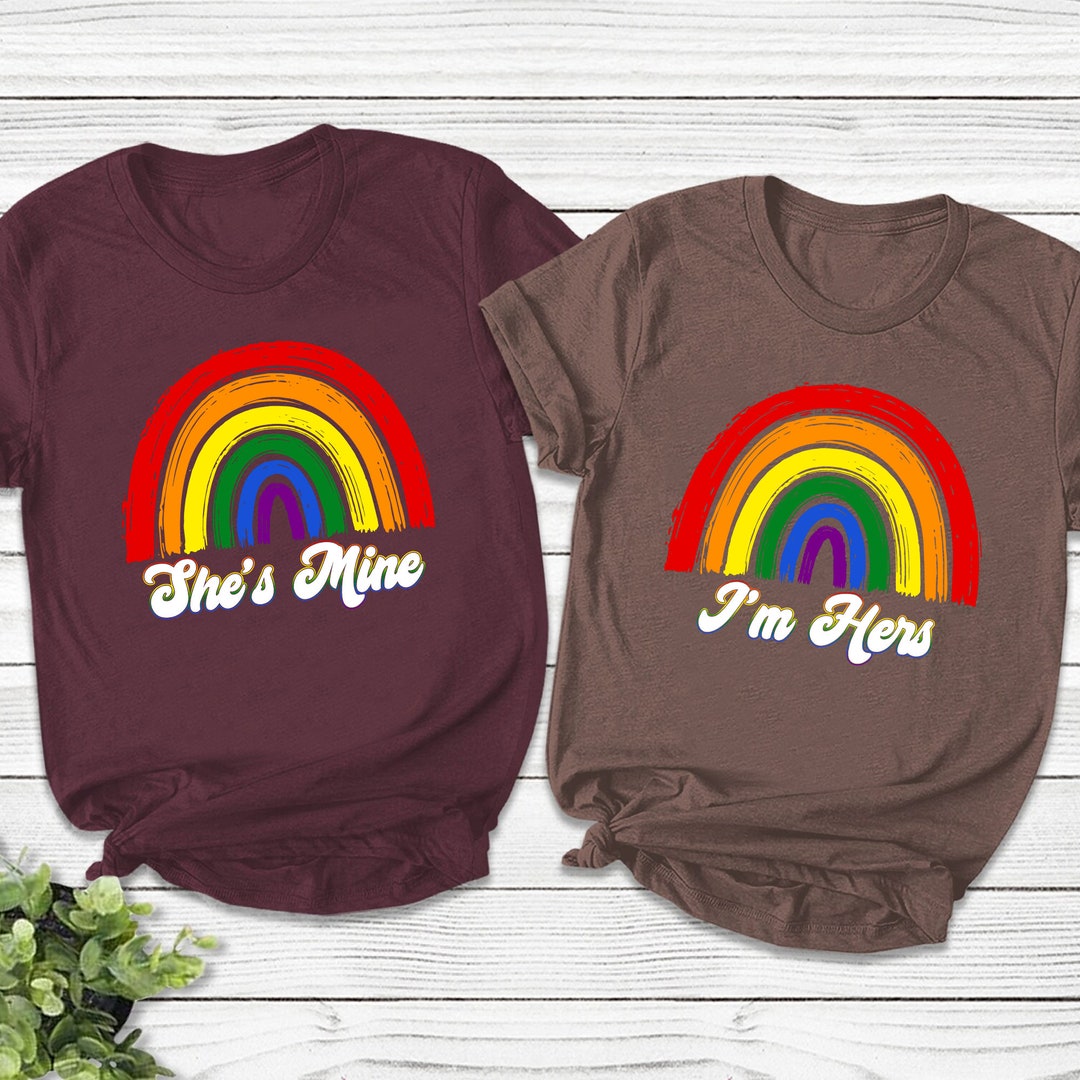 Lesbian Matching Shirts, She's Mine I'm Hers, LGBT Couple Shirts ...