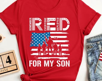 Erinnern Sie sich jeder, eingesetztes Hemd, RED Freitag-Shirt für meinen Sohn, militärisches Unterstützungs-T-Stück, Vaterländische Armee-Mutter-Hemd, eingesetztes Sohn-Geschenk, USA-Stolz