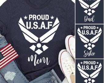Maglietta "Mamma orgogliosa dell'USAF", regalo per mamma dell'aeronautica militare, maglietta di supporto militare, maglietta "Mamma orgogliosa dell'esercito", famiglia dell'aeronautica militare statunitense, diploma di addestramento di base