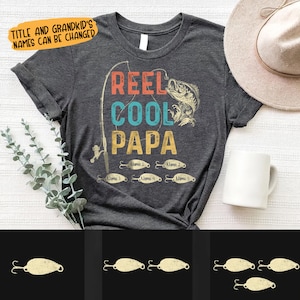 Personalized Reel Cool Papa Grandpa Fishing T-Shirt, Fishing Lover Grandpa Shirt, Fishing Gift for Grandpa, Reel Cool Papa T-Shirt Papa Gift