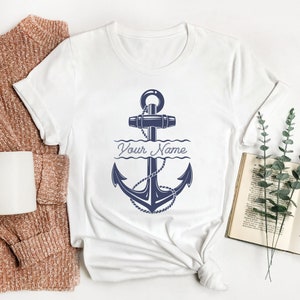 Aangepast boot-T-shirt, cruise-shirts, kapitein-shirts, cadeau voor booteigenaar, gepersonaliseerd shirt bootnaam, bootcadeau