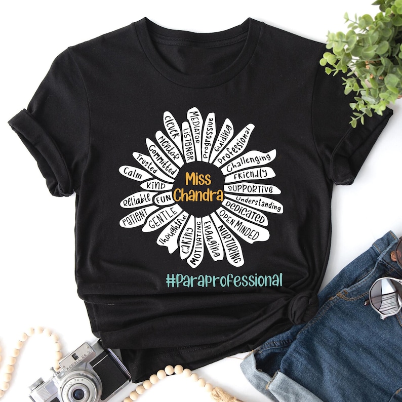 Personalized Para Name Shirt, Cute Paraprofessional Tee, Para Teacher T Shirt, Para Life Gift for Para, Paraprofessional Shirt, Para Gifts image 4
