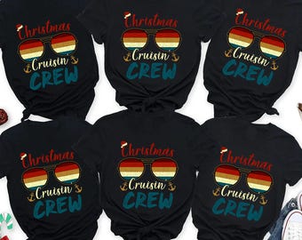 Christmas Cruisin’ Crew Shirts, Matching Family Cruise Outfits 2025, Funny Holiday Vacation Tees, Xmas Tops, Friends Christmas Gift Idea