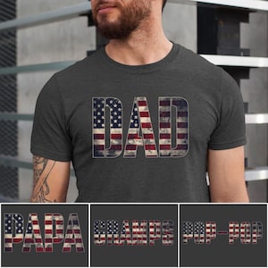 US Flag Dad Papa Gramps Pop Pop Shirt, Patriotic Grandpa T-Shirt, Father’s Day Gift, American Flag Tee for Him, Veteran Dad Gift Shirt